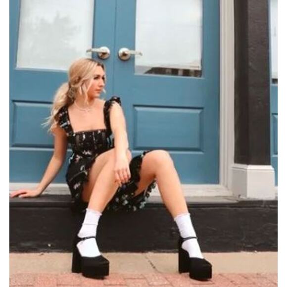 Versace Aevitas Medusa Satin Leather Crystal Charm Double Platform Sandals Sz 37 - Picture 3 of 16